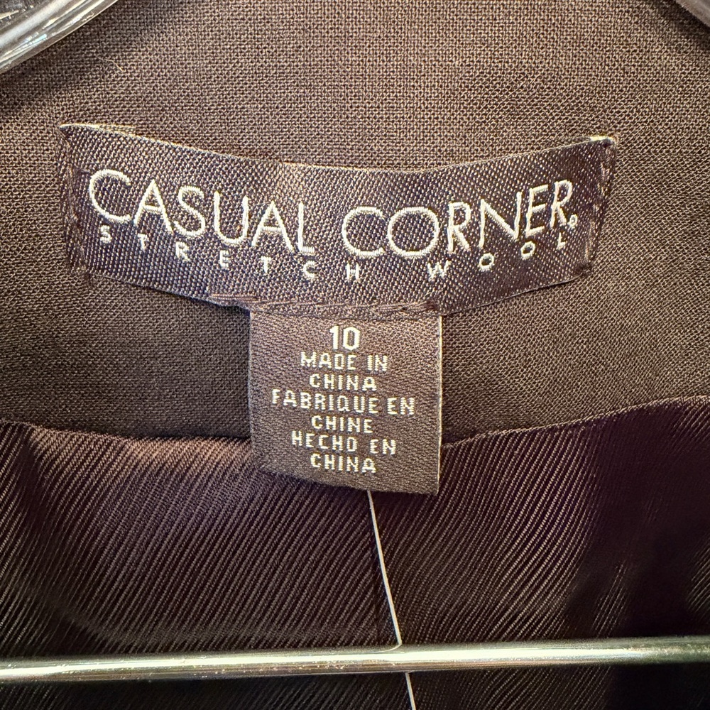 NWT Casual Corner Women's Size 10 Black Stretch Wool Blazer Wool Spandex Classic - Picture 2 of 10